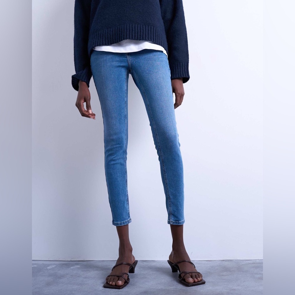 *TOPSHOP* Medium Wash High Rise Moto Jamie Skinny Jeans Size 26 L 32